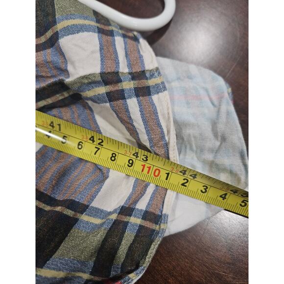 Julie Brown NYC Plaid Tiered Maxi Dress Holiday Winter Christmas Sz XL Green Red - Picture 8 of 8